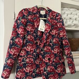 Sezane Christie Jacket Jacquard Roses